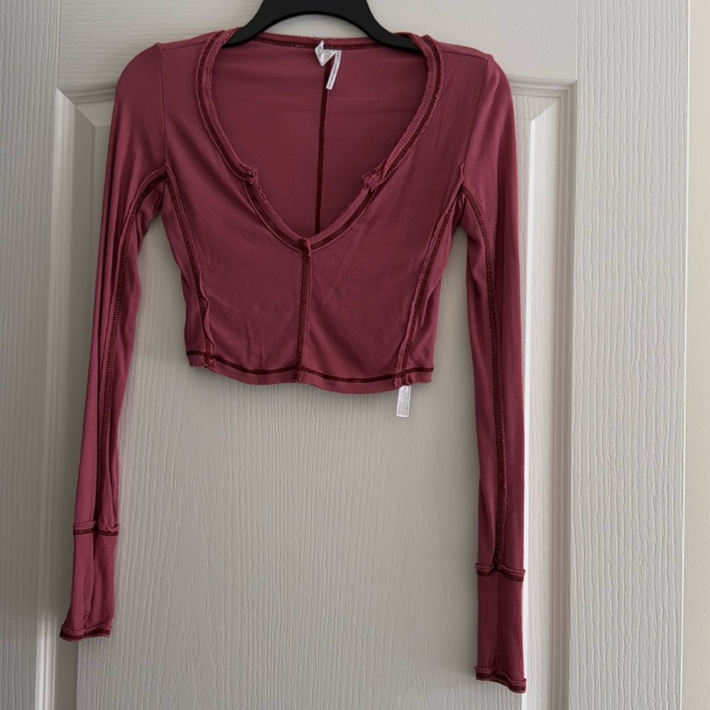 Ribbed cropped long sleeve